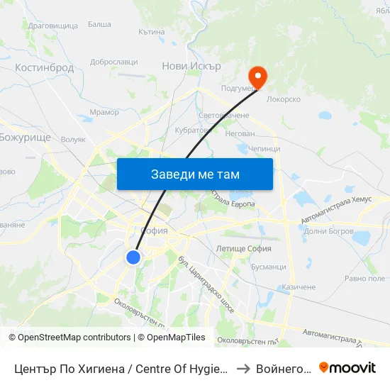 Център По Хигиена / Centre Of Hygiene (2342) to Войнеговци map