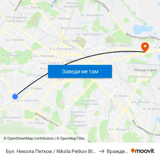 Бул. Никола Петков / Nikola Petkov Blvd. (0350) to Враждебна map