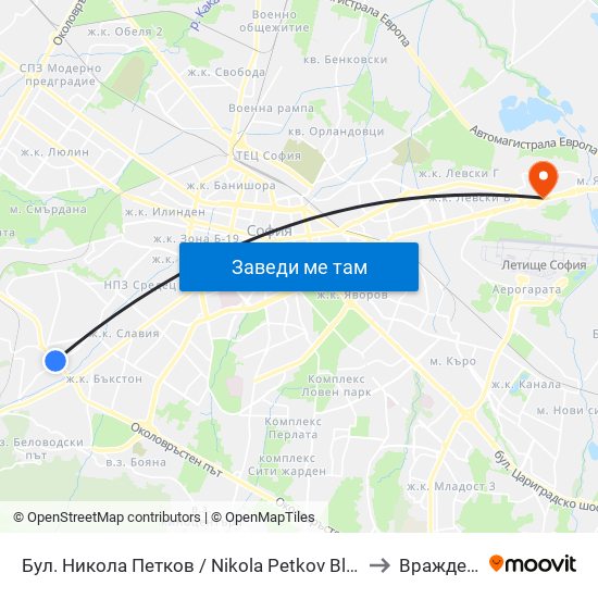 Бул. Никола Петков / Nikola Petkov Blvd. (0347) to Враждебна map