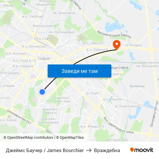 Джеймс Баучер / James Bourchier to Враждебна map