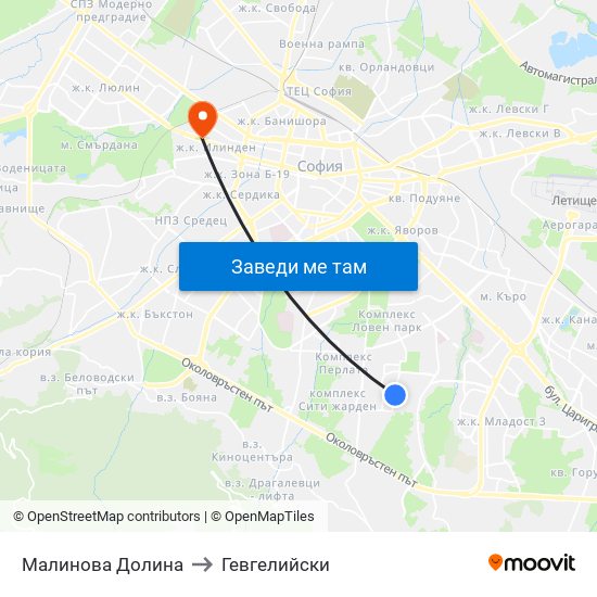 Малинова Долина to Гевгелийски map