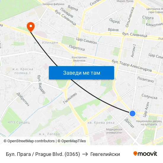 Бул. Прага / Prague Blvd. (0365) to Гевгелийски map