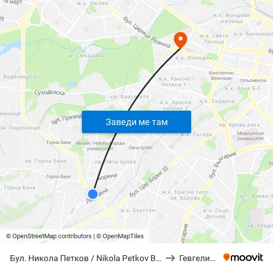 Бул. Никола Петков / Nikola Petkov Blvd. (0347) to Гевгелийски map