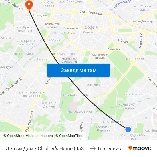 Детски Дом / Children's Home (0530) to Гевгелийски map