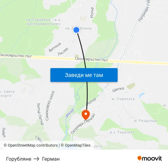 Горубляне to Герман map