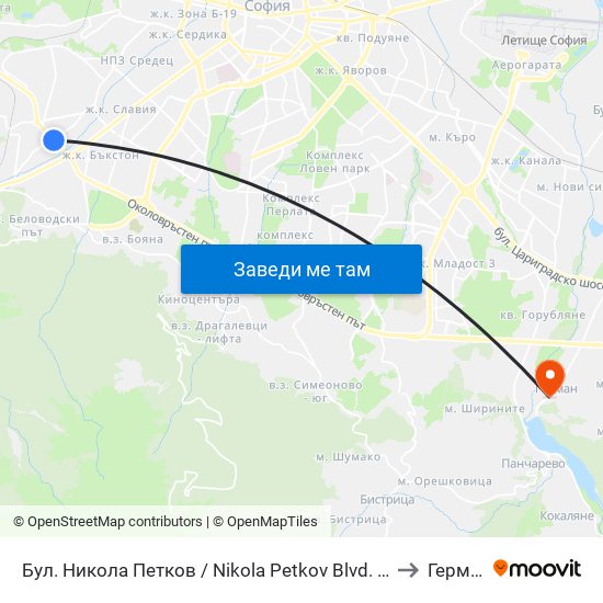 Бул. Никола Петков / Nikola Petkov Blvd. (0350) to Герман map