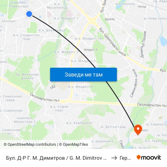 Бул. Д-Р Г. М. Димитров / G. M. Dimitrov Blvd. (0316) to Герман map