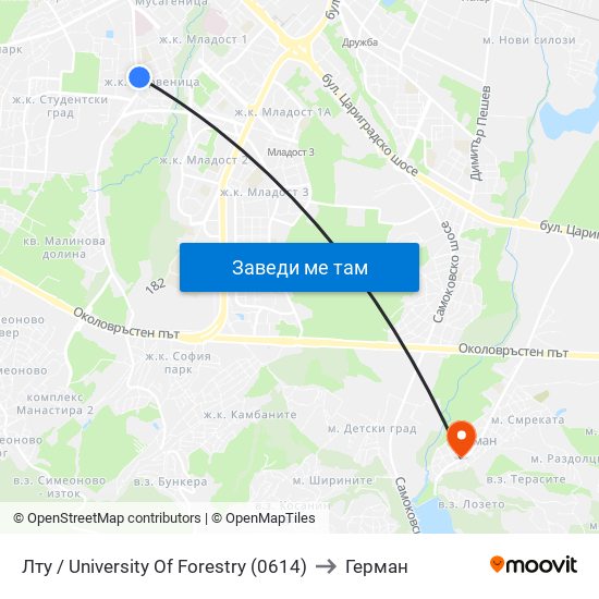 Лту / University Of Forestry (0614) to Герман map