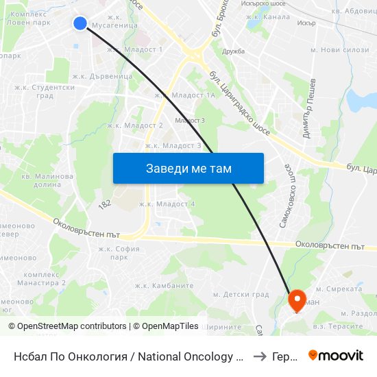 Нсбал По Онкология / National Oncology Hospital (2542) to Герман map