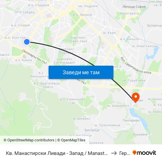 Кв. Манастирски Ливади - Запад / Manastirski Livadi - West Qr. (0582) to Герман map