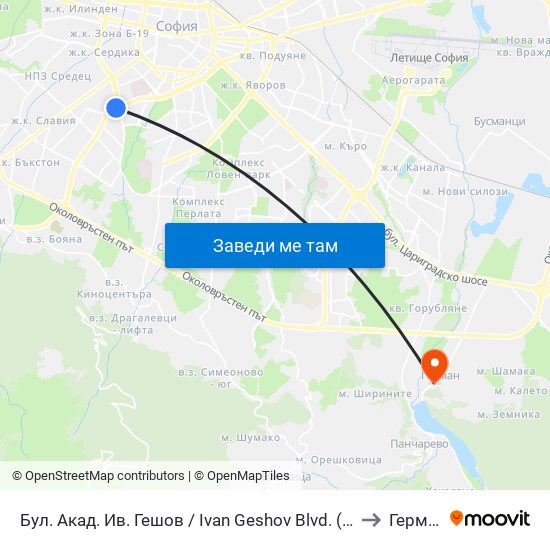 Бул. Акад. Ив. Гешов / Ivan Geshov Blvd. (0275) to Герман map