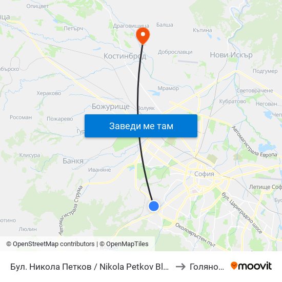 Бул. Никола Петков / Nikola Petkov Blvd. (0347) to Голяновци map
