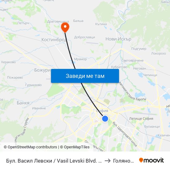 Бул. Васил Левски / Vasil Levski Blvd. (0299) to Голяновци map
