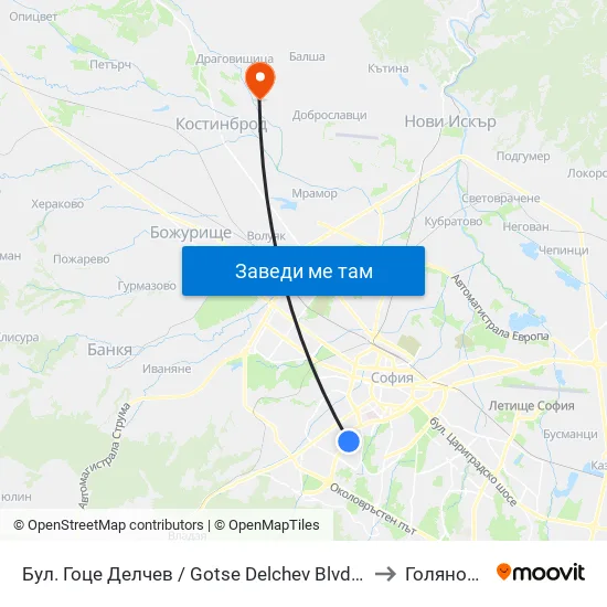 Бул. Гоце Делчев / Gotse Delchev Blvd. (0313) to Голяновци map