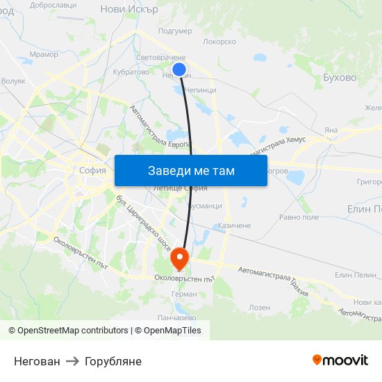 Негован to Горубляне map