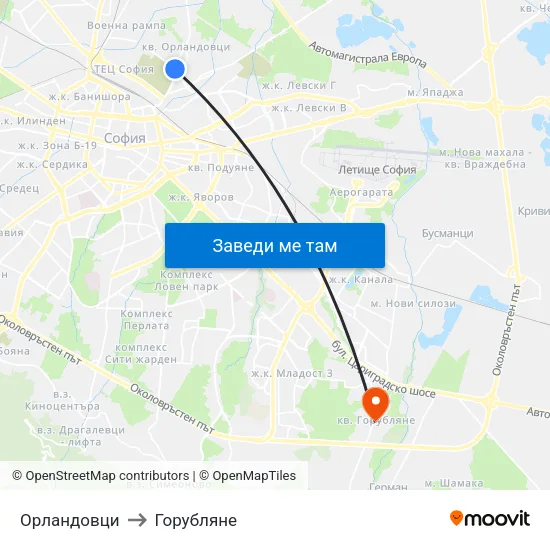 Орландовци to Горубляне map