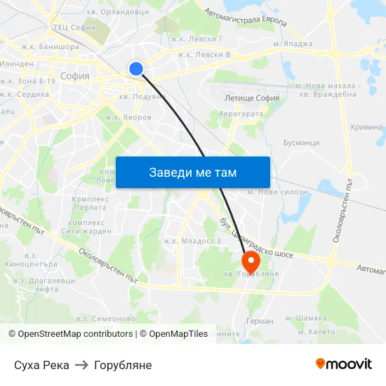 Суха Река to Горубляне map