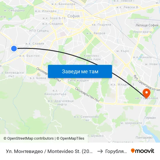 Ул. Монтевидео / Montevideo St. (2050) to Горубляне map