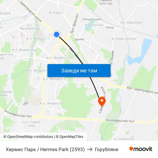 Хермес Парк / Hermes Park (2593) to Горубляне map