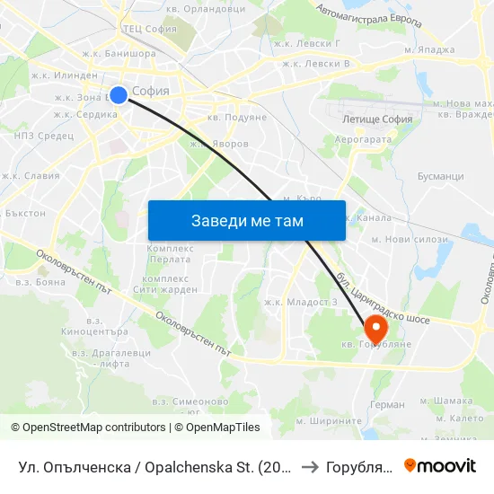 Ул. Опълченска / Opalchenska St. (2085) to Горубляне map
