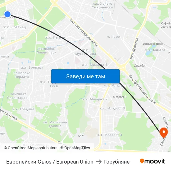 Европейски Съюз / European Union to Горубляне map