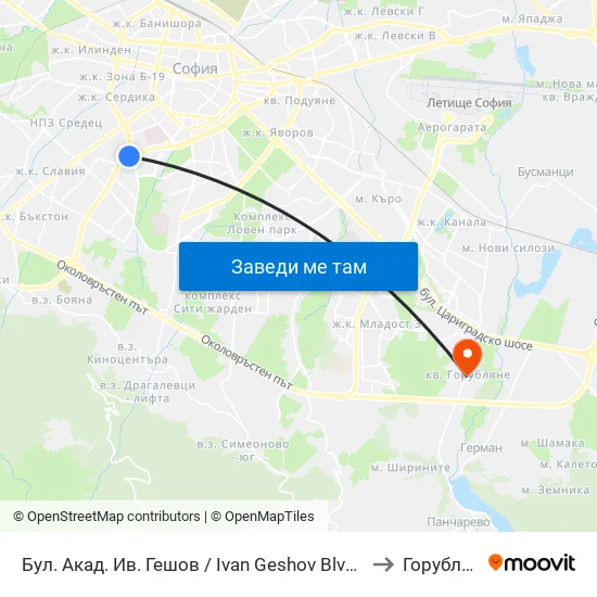 Ⓜ️ Бул. Акад. Ив. Гешов / Ivan Geshov Blvd. (2804) to Горубляне map