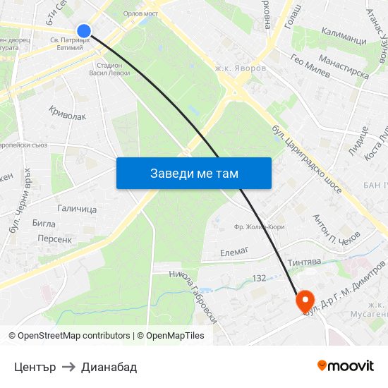 Център to Дианабад map