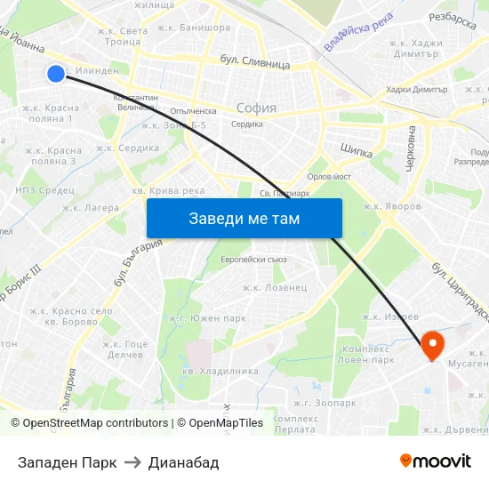 Западен Парк to Дианабад map