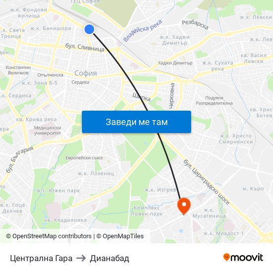 Централна Гара to Дианабад map