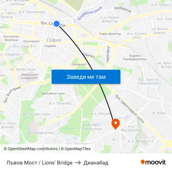Лъвов Мост / Lions' Bridge to Дианабад map