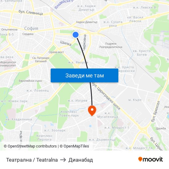 Театрална / Teatralna to Дианабад map