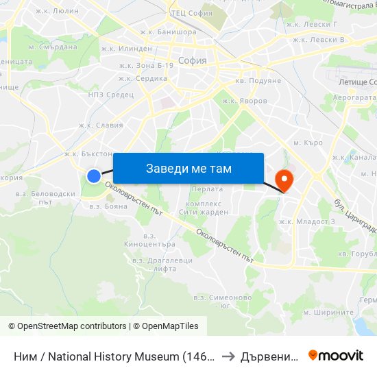Ним / National History Museum (1464) to Дървеница map