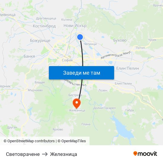 Световрачене to Железница map