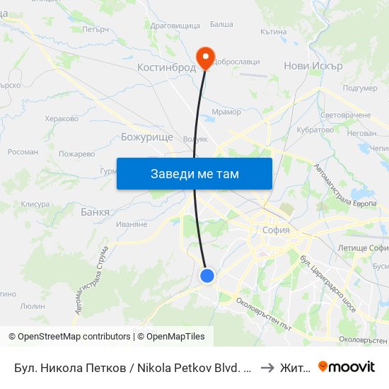 Бул. Никола Петков / Nikola Petkov Blvd. (0350) to Житен map