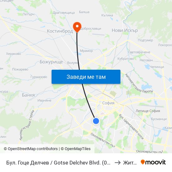 Бул. Гоце Делчев / Gotse Delchev Blvd. (0314) to Житен map