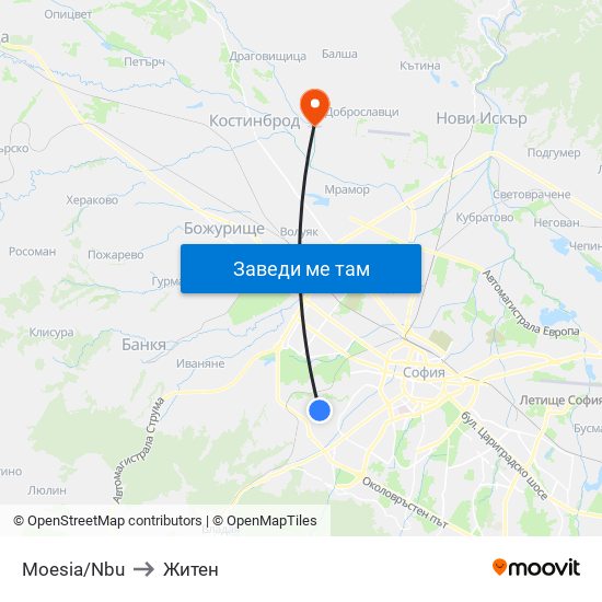 Moesia/Nbu to Житен map