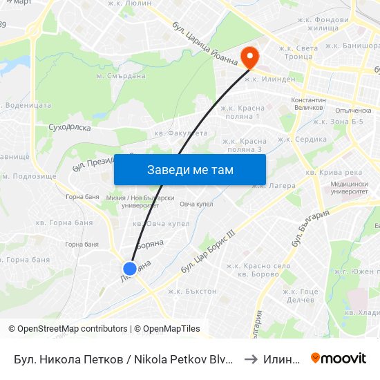 Бул. Никола Петков / Nikola Petkov Blvd. (0347) to Илинден map