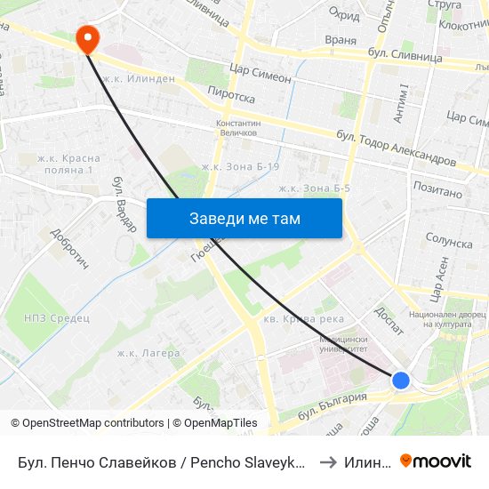 Бул. Пенчо Славейков / Pencho Slaveykov Blvd. (0356) to Илинден map