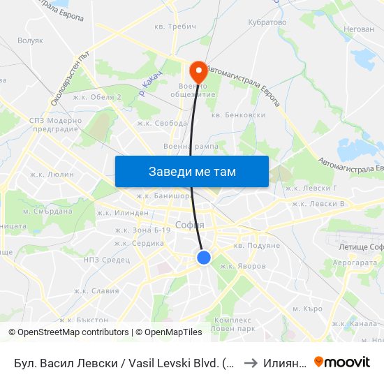 Бул. Васил Левски / Vasil Levski Blvd. (0300) to Илиянци map