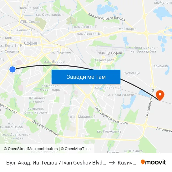 Ⓜ️ Бул. Акад. Ив. Гешов / Ivan Geshov Blvd. (0270) to Казичене map