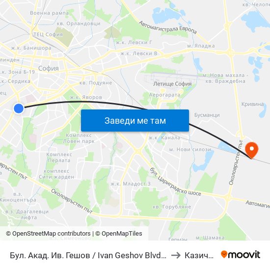 Бул. Акад. Ив. Гешов / Ivan Geshov Blvd. (0275) to Казичене map