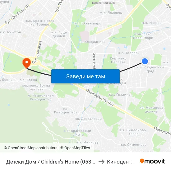 Детски Дом / Children's Home (0530) to Киноцентър map