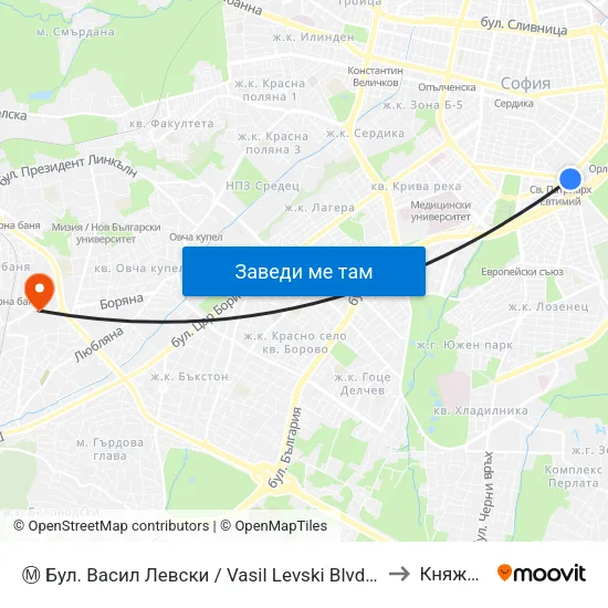 Ⓜ️ Бул. Васил Левски / Vasil Levski Blvd. (0300) to Княжево map