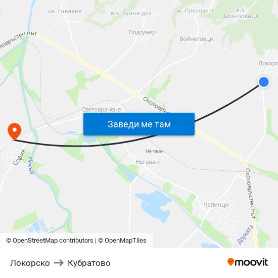 Локорско to Кубратово map