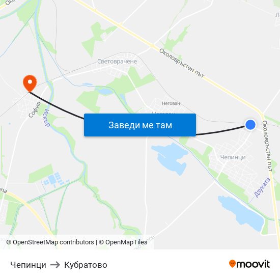 Чепинци to Кубратово map