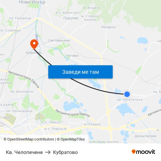 Кв. Челопечене to Кубратово map