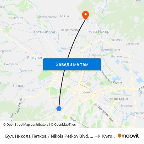 Бул. Никола Петков / Nikola Petkov Blvd. (0347) to Кътина map
