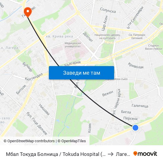 Мбал Токуда Болница / Tokuda Hospital (0206) to Лагера map