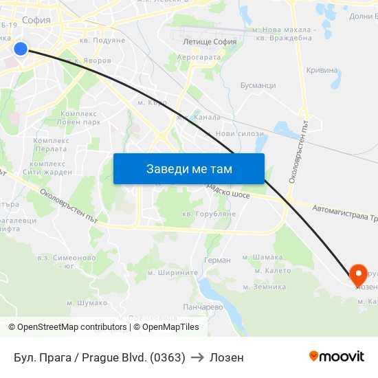 Бул. Прага / Prague Blvd. (0363) to Лозен map