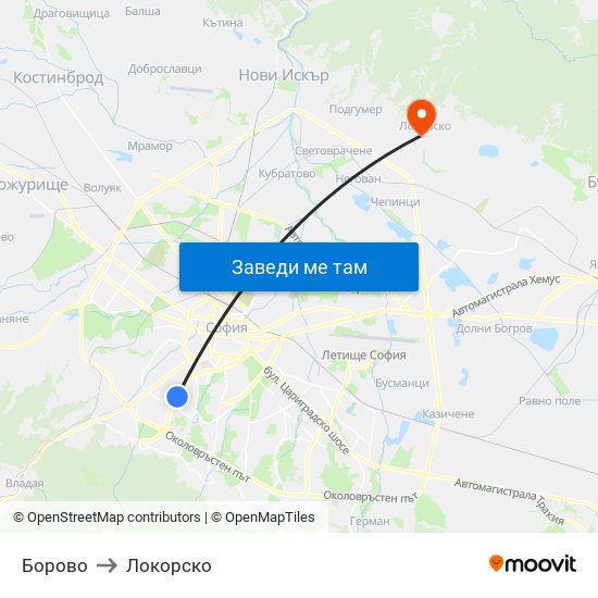 Борово to Локорско map